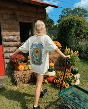 Retro Sunflower Still Standing Still Here Still Growing Double Sided Washed T-shirt
