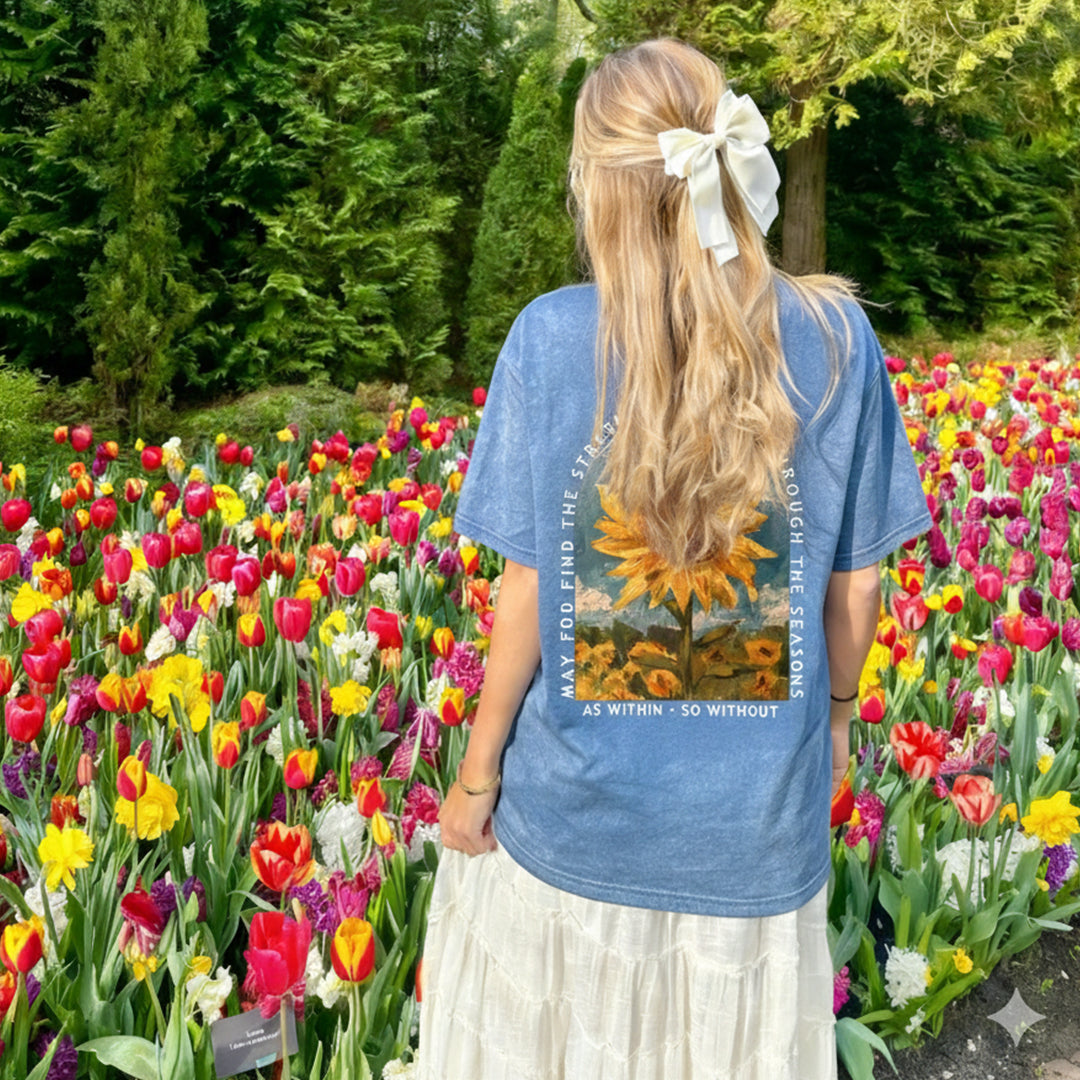 May You Find The Strength To Bloom Through The Seasons Double Sided Washed T-shirt