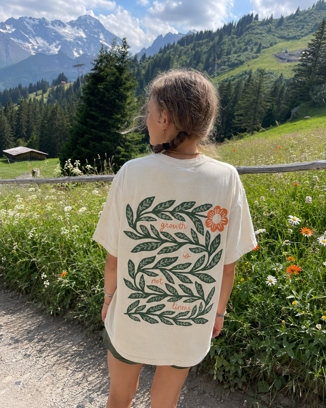 Growth Is Not Linear Double Sided Washed T-shirt