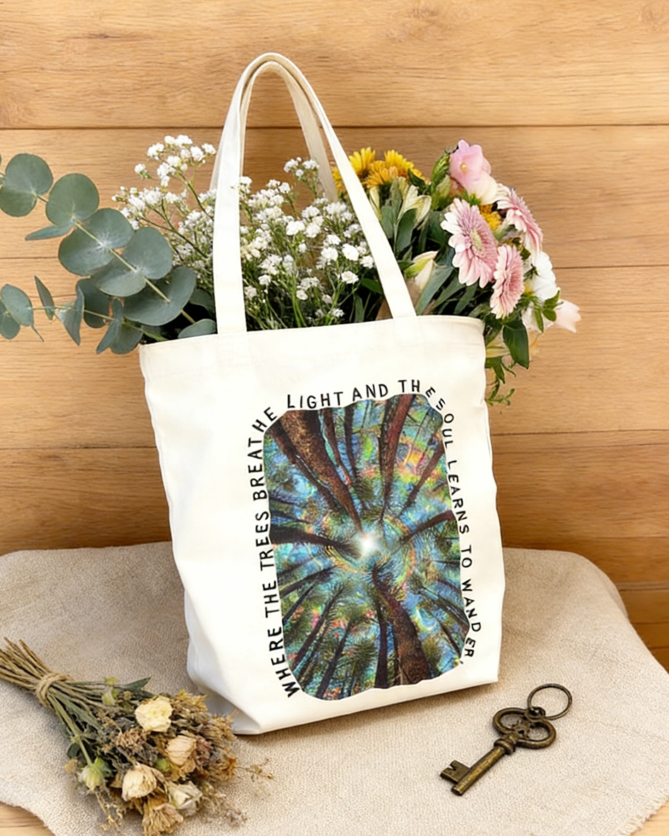 Spiritual Where The Trees Breathe Light And The Soul Learns To Wander Tote Bag