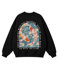 Stay In Your Magic Go With The Flow Double Sided Cotton Sweatshirt - Black / S