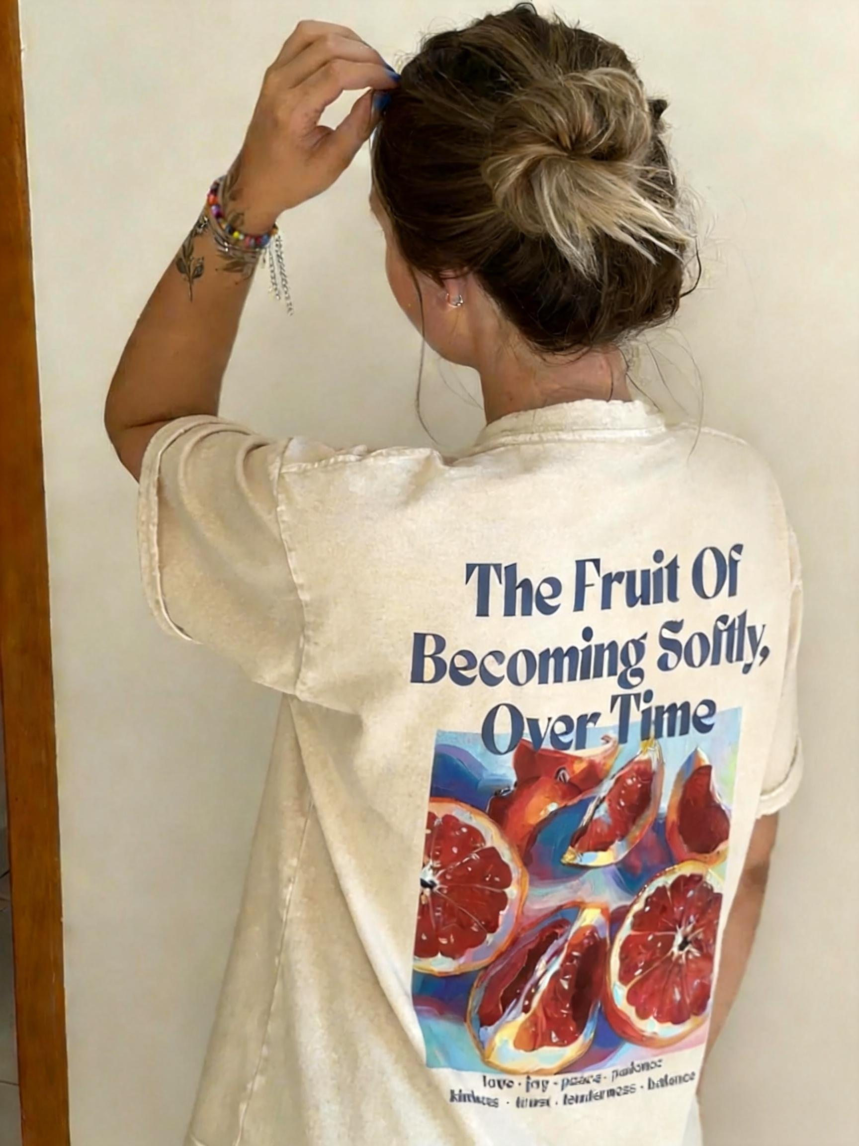 The Fruit Of Becoming Softly Double Sided Washed T-shirt